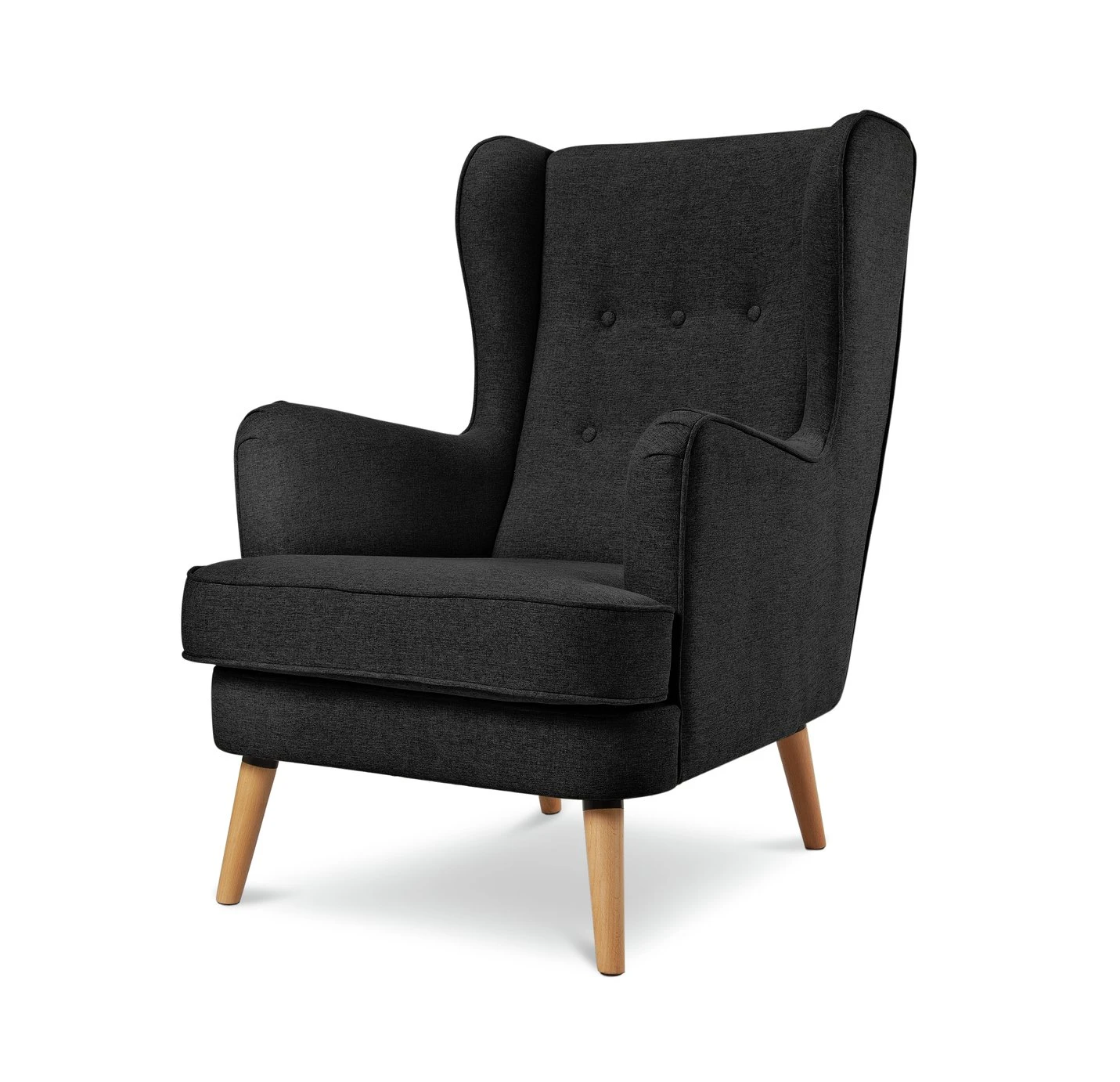 Habitat Callie Fabric Wingback Chair - Charcoal 7 Habitat Callie Fabric Wingback Chair - Charcoal - Image 5