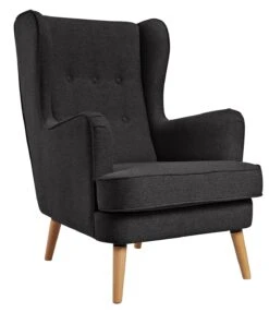 Habitat Callie Fabric Wingback Chair - Charcoal 18 Habitat Callie Fabric Wingback Chair - Charcoal -Habitat 8729651 R Z004A