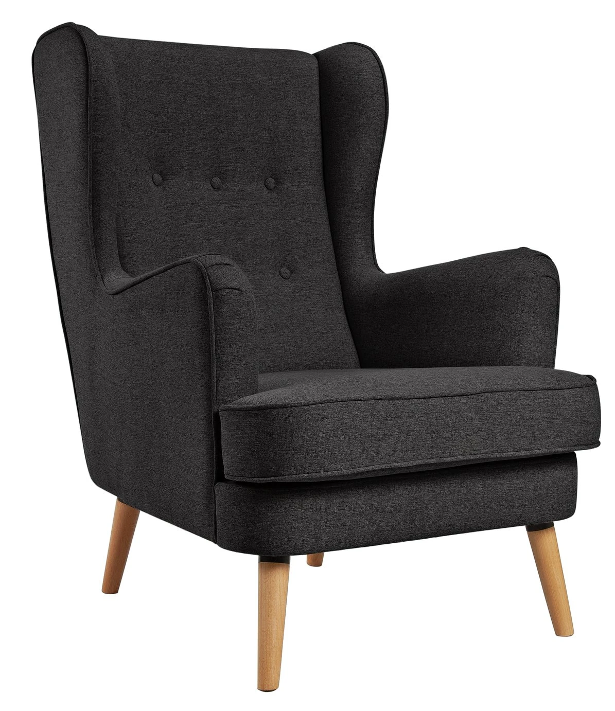 Habitat Callie Fabric Wingback Chair - Charcoal 9 Habitat Callie Fabric Wingback Chair - Charcoal - Image 7