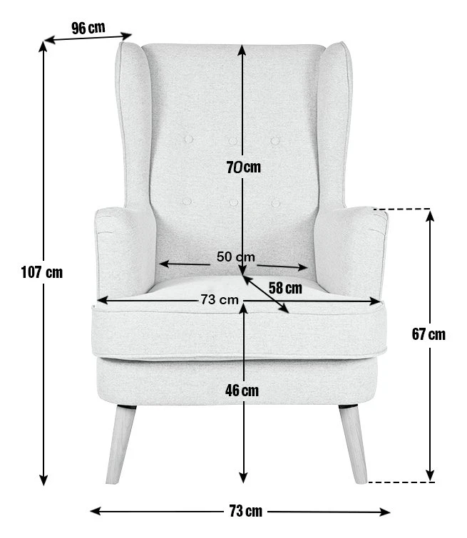 Habitat Callie Fabric Wingback Chair - Charcoal 12 Habitat Callie Fabric Wingback Chair - Charcoal - Image 10