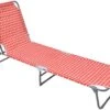 Habitat Folding Metal Sun Lounger - Geo Orange
