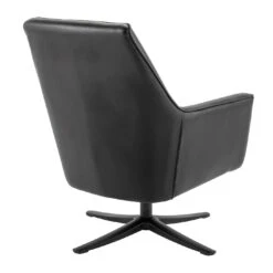 Habitat Rhett Faux Leather Swivel Chair - Black -Habitat 8774651 R Z003A