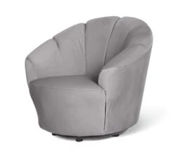 Habitat Ezra Velvet Swivel Chair - Light Grey -Habitat 8819372 R Z002A