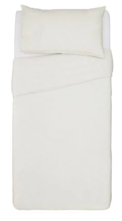 Habitat Cotton Rich Plain Cream Bedding Set - Single