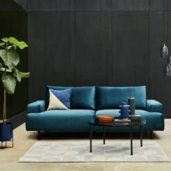 Habitat Julien Velvet 2 Seater Sofa - Navy Blue 9 Habitat Julien Velvet 2 Seater Sofa - Navy Blue -Habitat 8863524 R Z001C