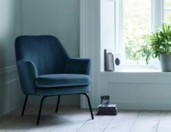 Habitat Celine Velvet Accent Chair - Blue 21 Habitat Celine Velvet Accent Chair - Blue -Habitat 8874702 R Z002C