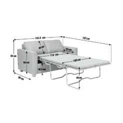 Habitat Apartment 2 Seater Fabric Sofa Bed - Light Grey -Habitat 8877981 R Z020A