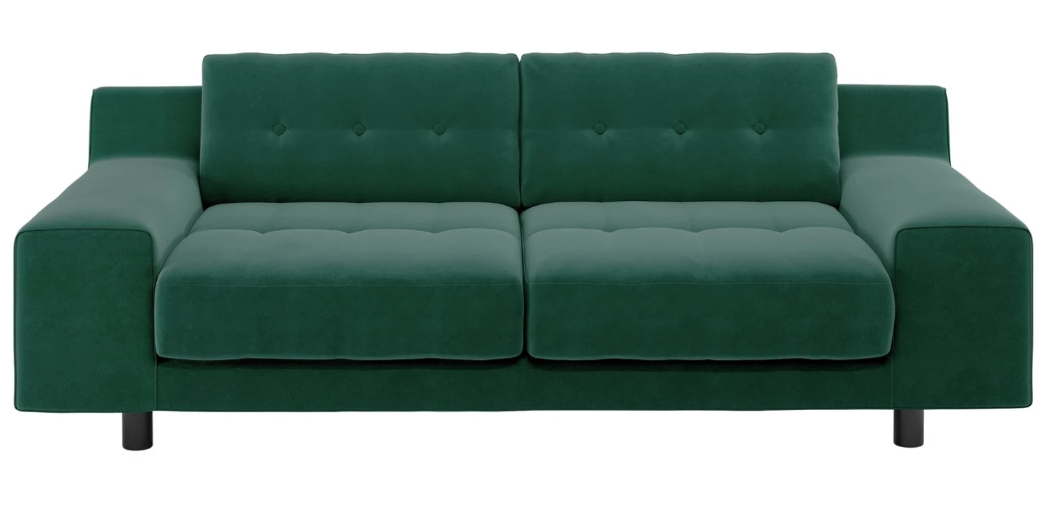 Habitat Hendricks Velvet 3 Seater Sofa - Emerald Green 3 Habitat Hendricks Velvet 3 Seater Sofa - Emerald Green