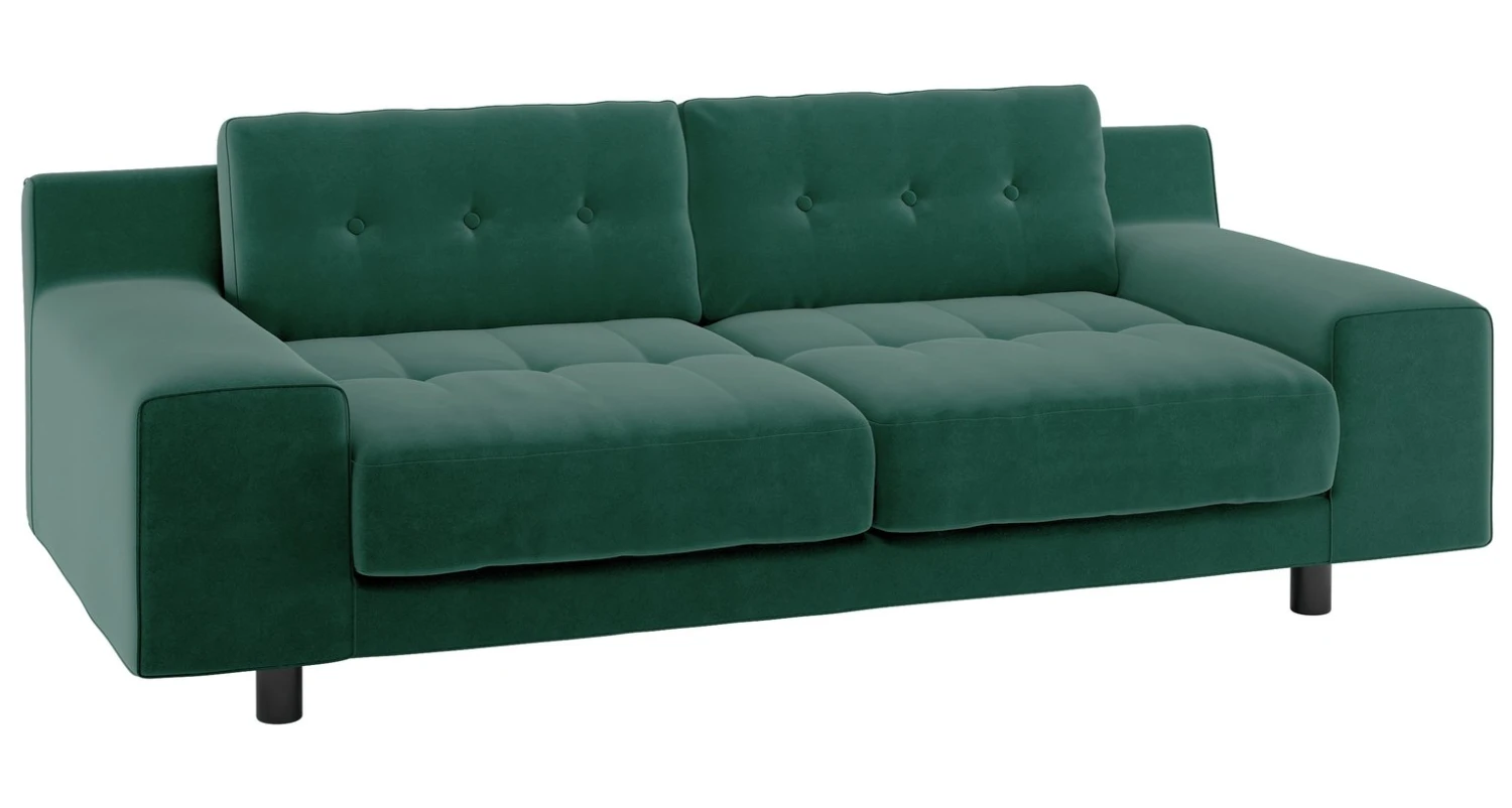 Habitat Hendricks Velvet 3 Seater Sofa - Emerald Green 9 Habitat Hendricks Velvet 3 Seater Sofa - Emerald Green - Image 7