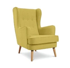 Habitat Callie Fabric Wingback Chair - Mustard 17 Habitat Callie Fabric Wingback Chair - Mustard -Habitat 8887562 R Z002A