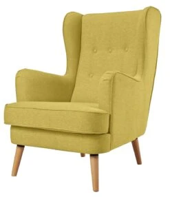 Habitat Callie Fabric Wingback Chair - Mustard 19 Habitat Callie Fabric Wingback Chair - Mustard -Habitat 8887562 R Z004A