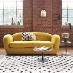 Habitat Layla Velvet 3 Seater Sofa - Yellow -Habitat 8889797 R Z001C