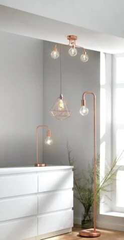 Habitat Rayner Steel LED Desk Lamp - Rose Gold -Habitat 8899031 R Z002C