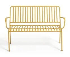 Habitat Indu 2 Seater Metal Bench - Yellow -Habitat 8906474 R Z003A