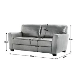 Habitat Milford Leather 3 Seater Sofa - Black -Habitat 8907741 R E001