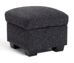 Habitat Lisbon Fabric Storage Footstool - Charcoal -Habitat 8909086 R Z002A