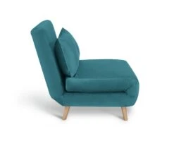 Habitat Roma Small Double Velvet Chairbed - Teal -Habitat 8921758 R Z004A