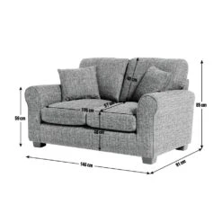 Habitat Lisbon Fabric 2 Seater Sofa - Charcoal 14 Habitat Lisbon Fabric 2 Seater Sofa - Charcoal -Habitat 8948858 R E001