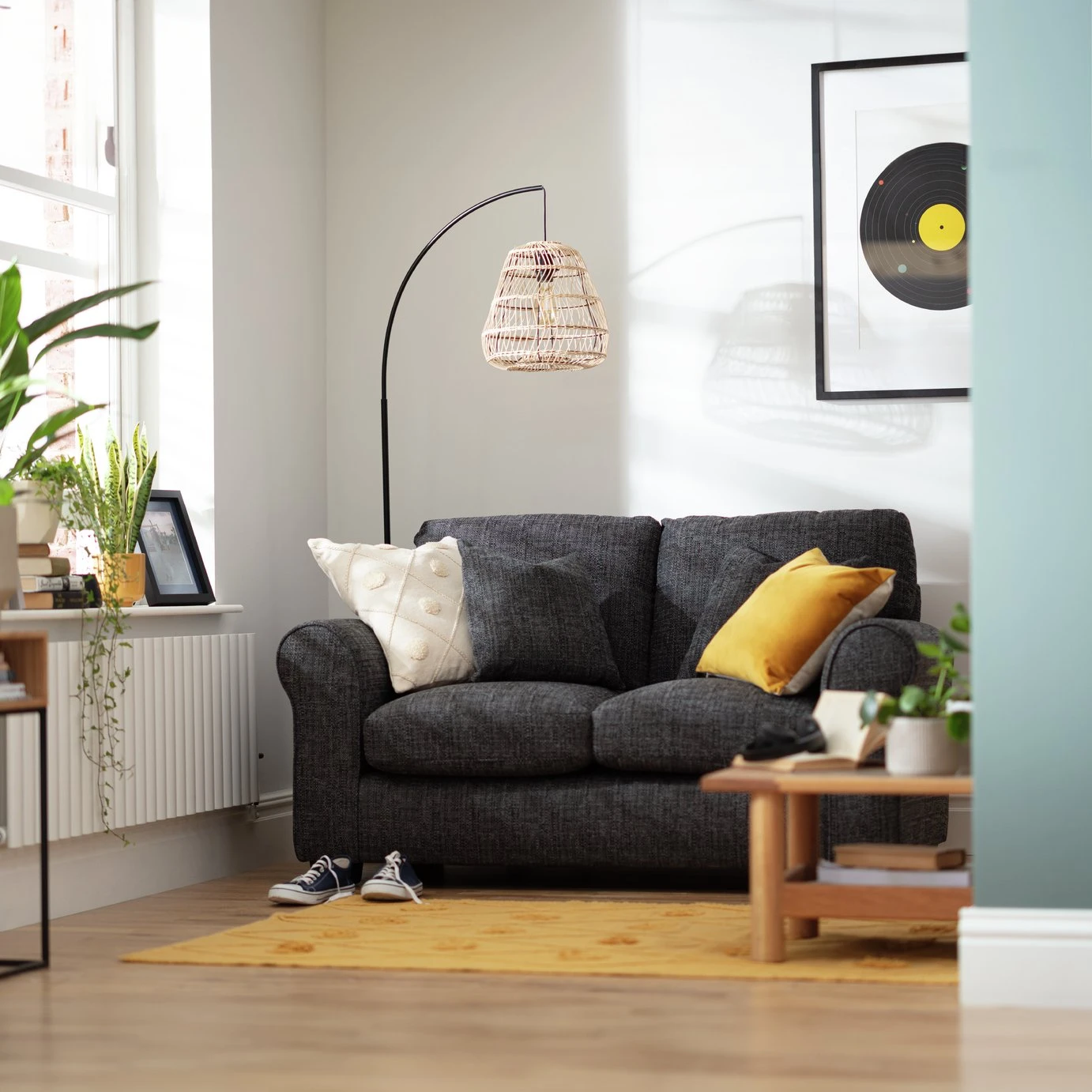 Habitat Lisbon Fabric 2 Seater Sofa - Charcoal 4 Habitat Lisbon Fabric 2 Seater Sofa - Charcoal - Image 2