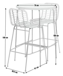 Habitat 2 Seater Bamboo Garden Bar Bistro Set -Habitat 8974145 R E001