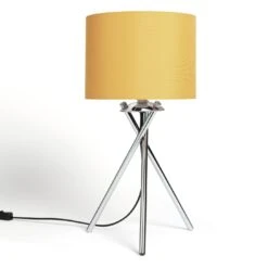 Habitat Tripod Table Lamp - Mustard And Chrome