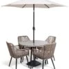 Habitat Malta 4 Seater Rattan Effect Patio Set - Natural -Habitat 8981671 R Z001A