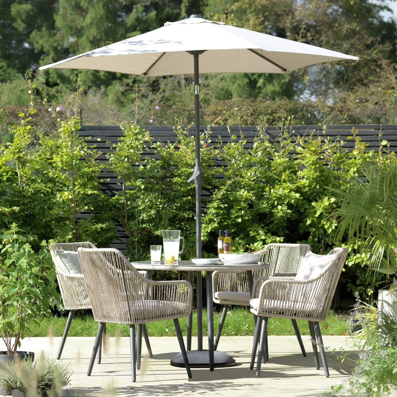 Habitat Malta 4 Seater Rattan Effect Patio Set - Natural 4 Habitat Malta 4 Seater Rattan Effect Patio Set - Natural - Image 2