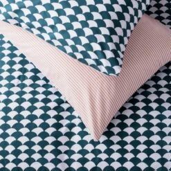 Habitat Cotton Scallop Teal Reversible Bedding Set - Double -Habitat 8985684 R Z003A