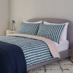 Habitat Cotton Scallop Teal Reversible Bedding Set - Double -Habitat 8985684 R Z005A