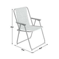 Habitat Folding Metal Garden Chair - Grey -Habitat 8991609 R E001