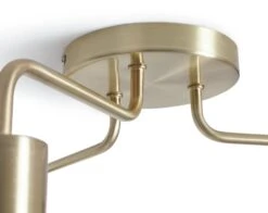 Habitat Rayner Steel 3 Light LED Flush Ceiling Light - Brass -Habitat 9048946 R Z003A