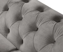 Habitat Chesterfield Velvet 3 Seater Sofa - Light Grey -Habitat 9112913 R Z005A