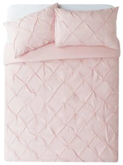Habitat Hadley Pintuck Blush Pink Bedding Set - Double -Habitat 9161397 R Z002A