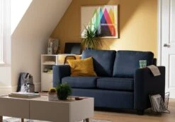 Habitat Apartment 2 Seater Fabric Sofa Bed - Navy -Habitat 9169296 R Z001C