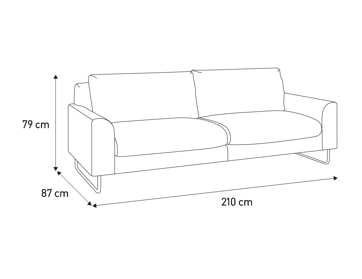 Habitat Lyle Leather 3 Seater Sofa - Tan 5 Habitat Lyle Leather 3 Seater Sofa - Tan - Image 3
