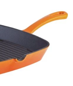 Habitat 23cm Cast Iron Griddle Pan - Orange -Habitat 9192500 R Z003A