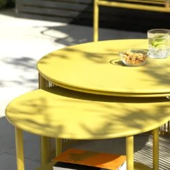 Habitat Ipanema Metal Garden Coffee Table - Yellow -Habitat 9197495 R Z002C
