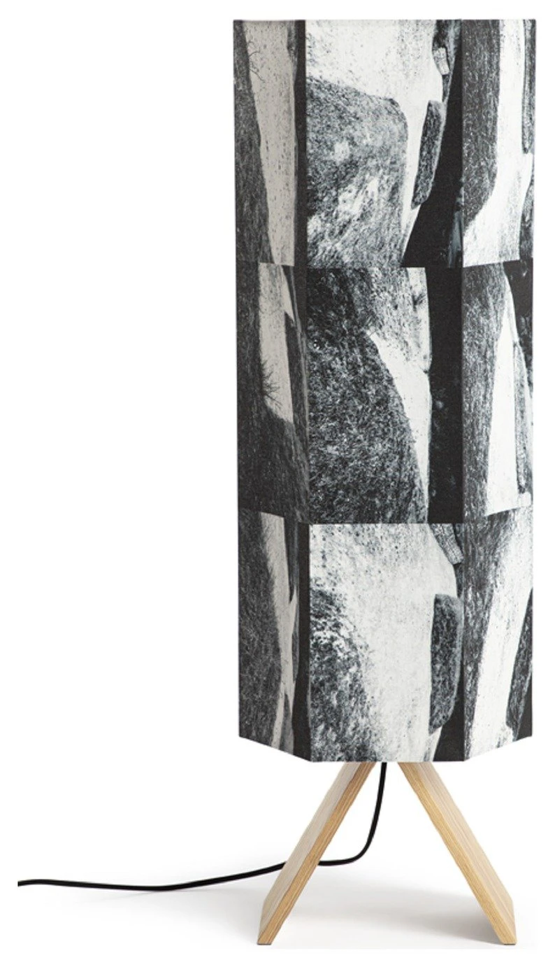 Habitat Whiteleaf Printed Column Floor Lamp - Black & White 4 Habitat Whiteleaf Printed Column Floor Lamp - Black & White - Image 2