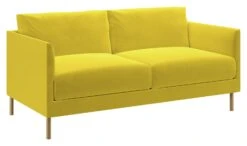 Habitat Hyde Velvet 2 Seater Sofa - Yellow -Habitat 9204931 R Z008A