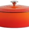 Habitat 4.7 Litre Cast Iron Oval Casserole Dish - Orange