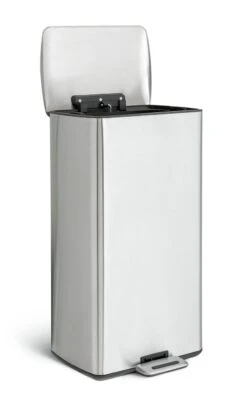 Habitat 30 Litre Modern Rectangular Bin - Silver -Habitat 9212693 R Z002A