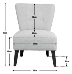 Habitat Delilah Fabric Cocktail Chair - Light Grey -Habitat 9221433 R Z020A