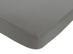 Habitat Washed Plain Stone Grey Fitted Sheet - Double