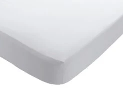 Habitat Washed Plain White Fitted Sheet - Single