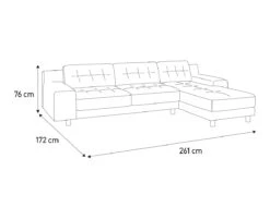 Habitat Hendricks Velvet Right Hand Corner Chaise Sofa-Green -Habitat 9269165 R E001