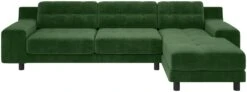 Habitat Hendricks Velvet Right Hand Corner Chaise Sofa-Green -Habitat 9269165 R Z003A
