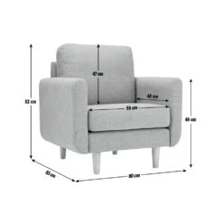Habitat Remi Fabric Armchair In A Box - Charcoal -Habitat 9308222 R Z020A