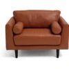 Habitat Jackson Leather Cuddle Chair - Tan -Habitat 9309939 R Z001A