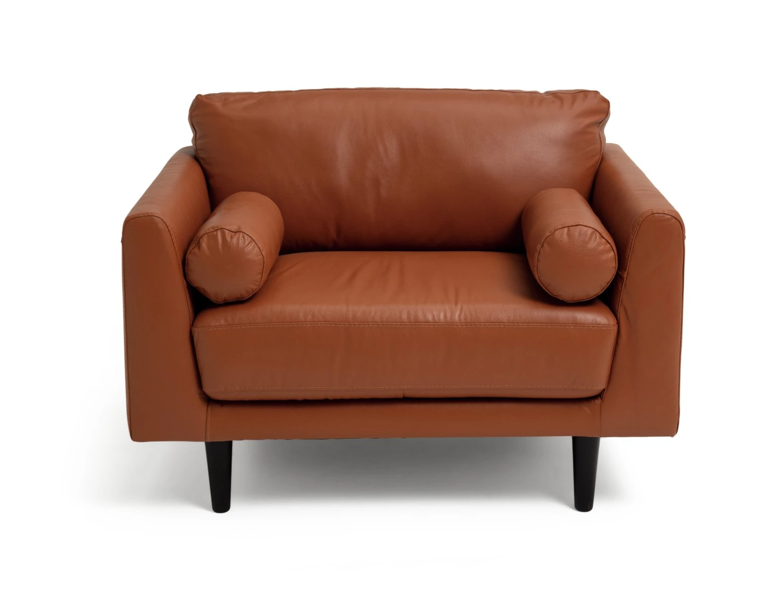 Habitat Jackson Leather Cuddle Chair - Tan 3 Habitat Jackson Leather Cuddle Chair - Tan