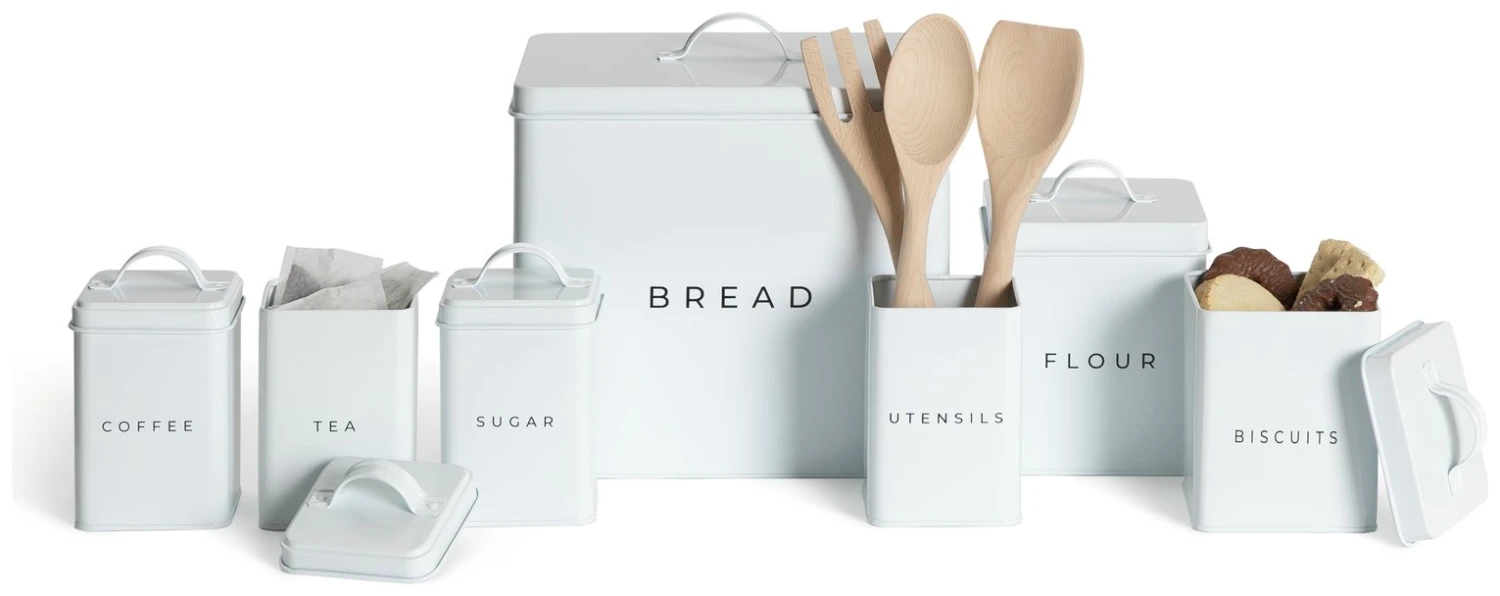 Habitat 7 Piece Carbon Steel Storage Set - White 4 Habitat 7 Piece Carbon Steel Storage Set - White - Image 2